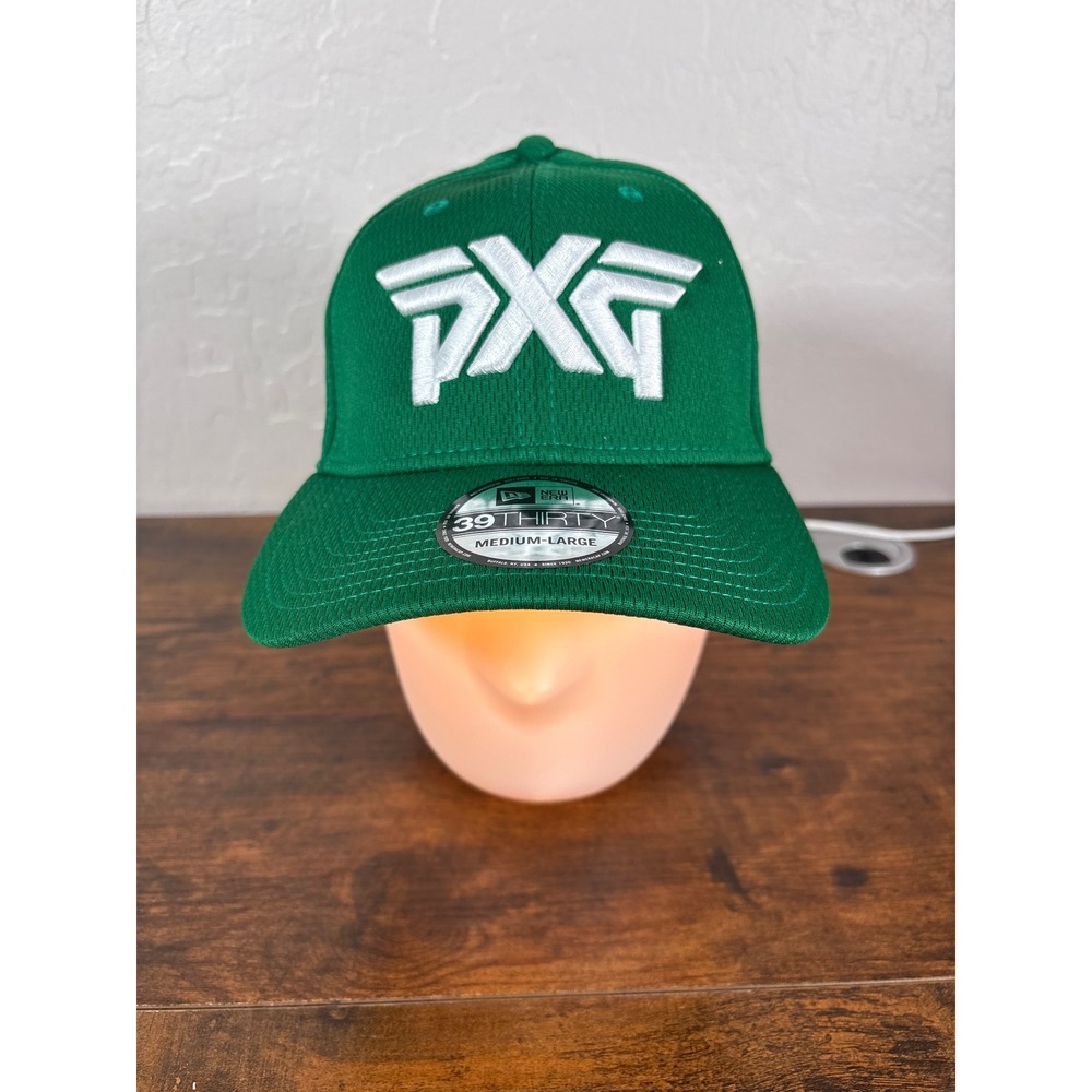 PXG New Era 39THIRTY Golf Hat Green White Embroidered Stretch Fit Medium-Large